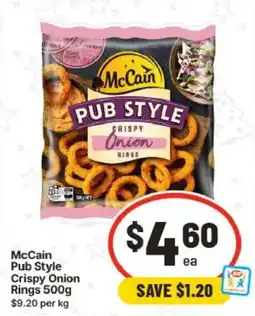 IGA McCain Pub Style Crispy Onion Rings offer
