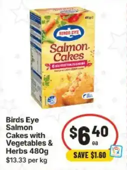 IGA Birds Eye Salmon Cakes with Vegetables & Herbs offer