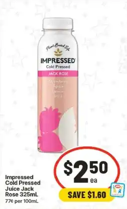 IGA Impressed Cold Pressed Juice Jack Rose offer
