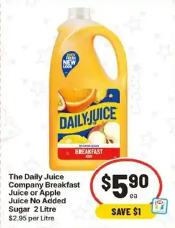 IGA The Daily Juice Company Breakfast Juice or Apple Juice No Added Sugar offer
