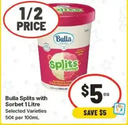 IGA Bulla Splits with Sorbet offer
