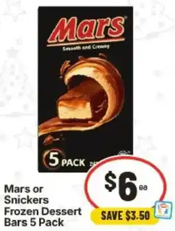 IGA Mars or Snickers Frozen Dessert Bars offer