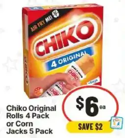 IGA Chiko Original Rolls or Corn Jacks offer