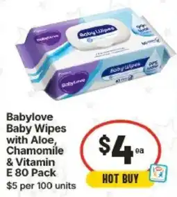 IGA Babylove Baby Wipes with Aloe, Chamomile & Vitamin E offer