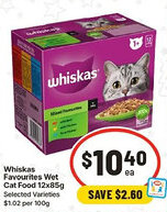 IGA whiskas Favourites Wet Cat Food offer