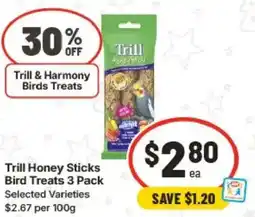 IGA Trill Honey Sticks Bird Treats offer
