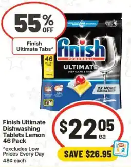 IGA Finish Ultimate Dishwashing Tablets Lemon offer