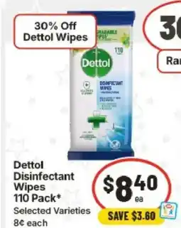 IGA Dettol Disinfectant Wipes offer