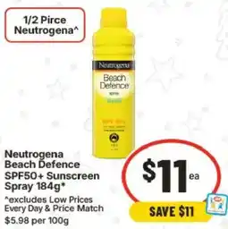 IGA Neutrogena Beach Defence SPF50+ Sunscreen Spray offer