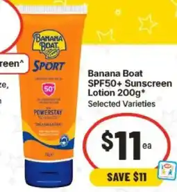 IGA Banana Boat SPF50+ Sunscreen Lotion offer