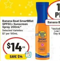 IGA Banana Boat SmartMist SPF50+ Sunscreen Spray offer