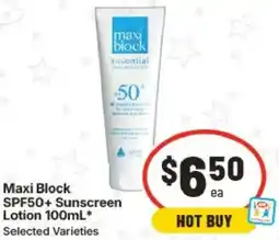 IGA Maxi Block SPF50+ Sunscreen Lotion offer
