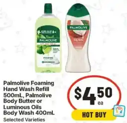 IGA Palmolive Foaming Hand Wash Refill, Palmolive Body Butter or Luminous Oils Body Wash offer