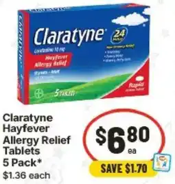 IGA Claratyne Hayfever Allergy Relief Tablets offer