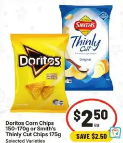 IGA Doritos Corn Chips or Smith's Thinly Cut Chips offer