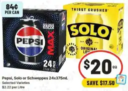 IGA Pepsi, Solo or Schweppes offer