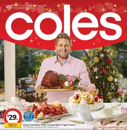 Coles Coles Australian Fresh Cooked Black Tiger Prawns offer