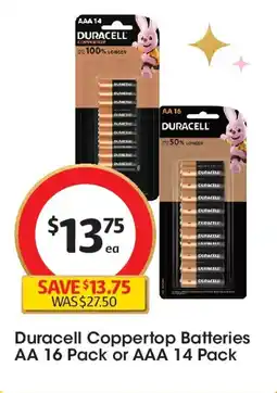 Coles Duracell Coppertop Batteries offer