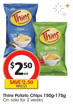 Coles Thins Potato Chips offer