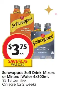 Coles Schweppes Soft Drink, Mixers or Mineral Water offer