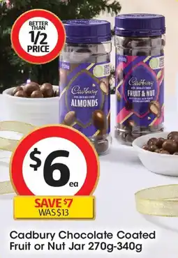 Coles Cadbury Chocolate Coated Fruit or Nut Jar offer