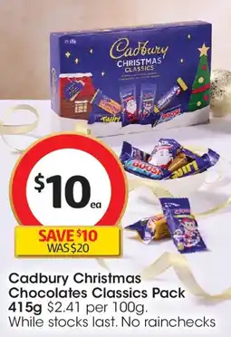 Coles Cadbury Christmas Chocolates Classics Pack offer