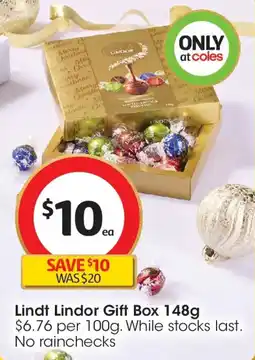 Coles Lindt Lindor Gift Box offer