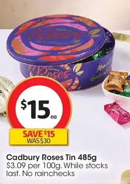 Coles Cadbury Roses Tin offer