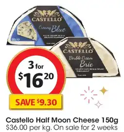 Coles Castello Half Moon Cheese offer