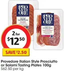 Coles Provedore Italian Style Prosciutto or Salami Tasting Plates offer