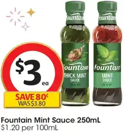 Coles Fountain Mint Sauce offer
