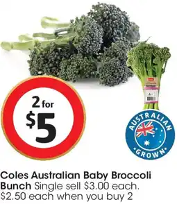 Coles Coles Australian Baby Broccoli Bunch offer