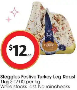 Coles Steggles Festive Turkey Leg Roast offer