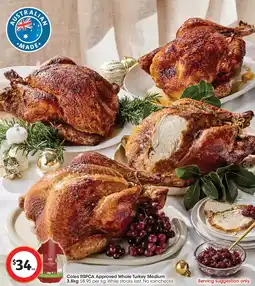Coles Coles RSPCA Approved Whole Turkey Medium offer