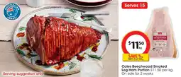 Coles Coles Beechwood Smoked Leg Ham Portion offer