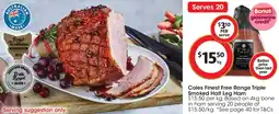 Coles Coles Finest Free Range Triple Smoked Half Leg Ham offer