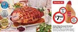 Coles Coles Beechwood Smoked Full Leg Ham offer