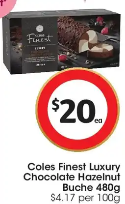 Coles Coles Finest Luxury Chocolate Hazelnut Buche offer