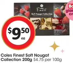 Coles Coles Finest Soft Nougat Collection offer