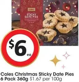 Coles Coles Christmas Sticky Date Pies offer