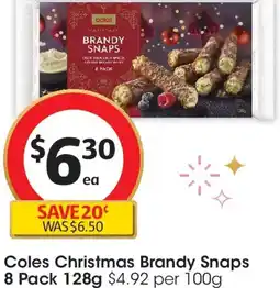 Coles Coles Christmas Brandy Snaps offer