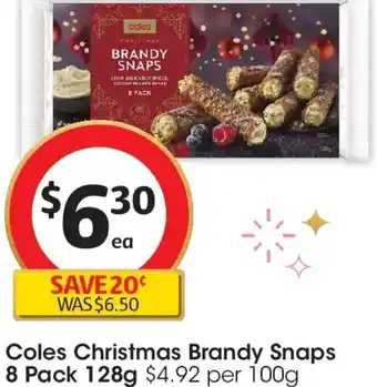 Coles Coles Christmas Brandy Snaps offer