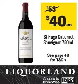 Coles St Hugo Cabernet Sauvignon offer