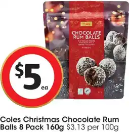 Coles Coles Christmas Chocolate Rum Balls offer
