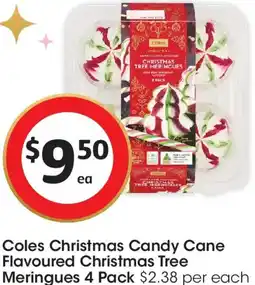 Coles Coles Christmas Candy Cane Flavoured Christmas Tree Meringues offer