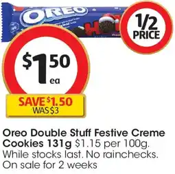 Coles Oreo Double Stuff Festive Creme Cookies offer
