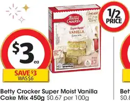 Coles Betty Crocker Super Moist Vanilla Cake Mix offer