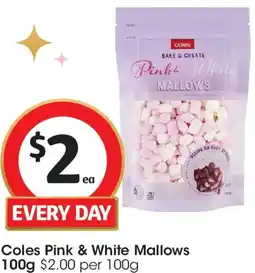 Coles Coles Pink & White Mallows offer