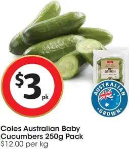 Coles Coles Australian Baby Cucumbers Pack offer