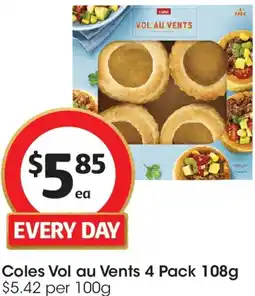 Coles Coles Vol au Vents 4 Pack offer